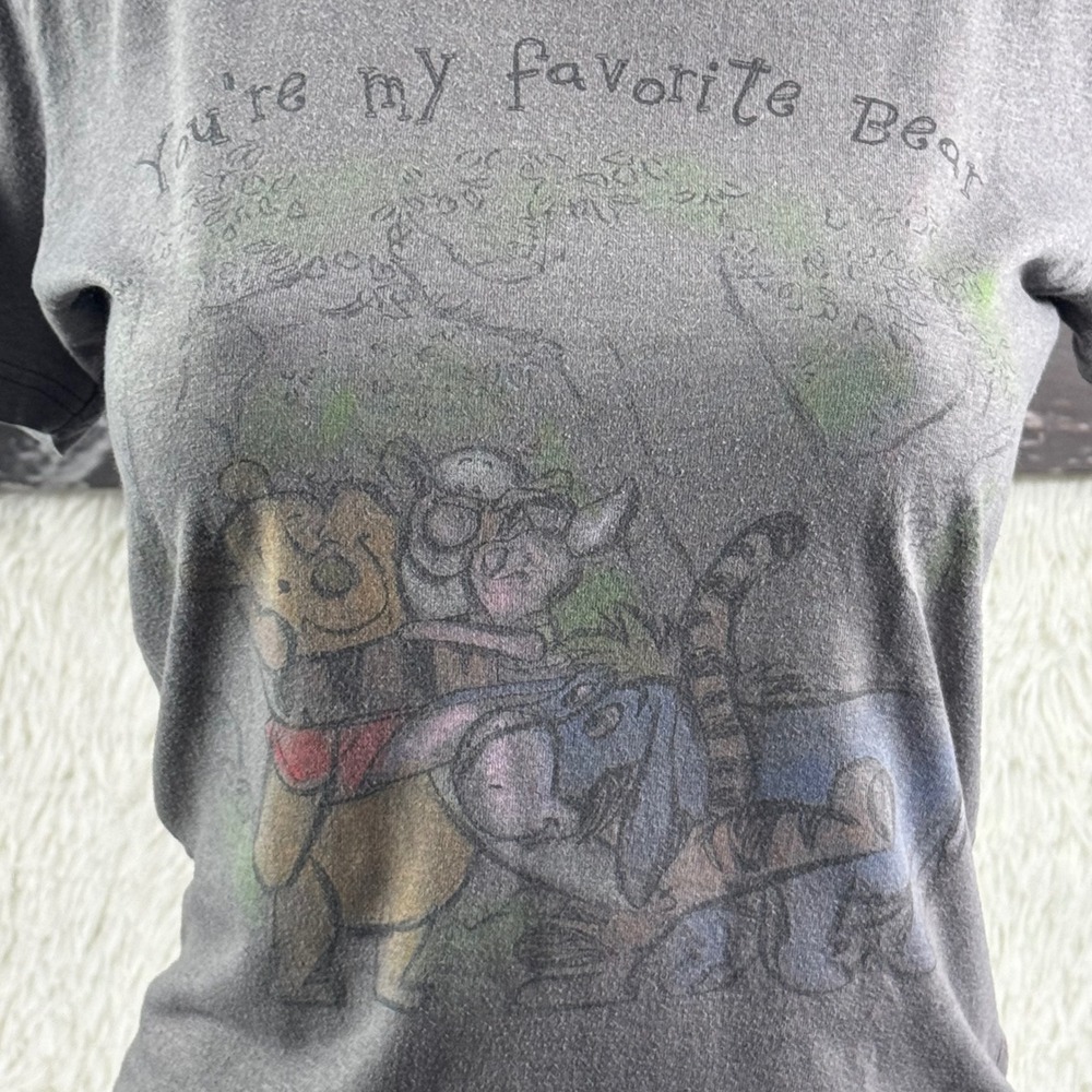 Vintage Y2K Disney Store Winnie the Pooh Favorite Bear Faded Tee M - Picture 2 of 6